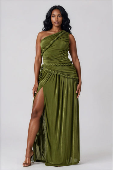 Choose You Rope Detail One Shoulder Maxi Dress