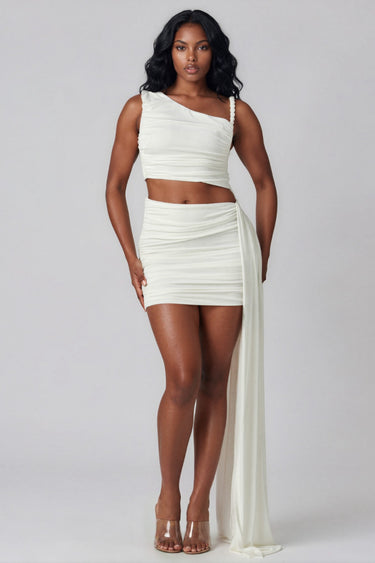 Because Of You Rope Back Ruched Mini Dress