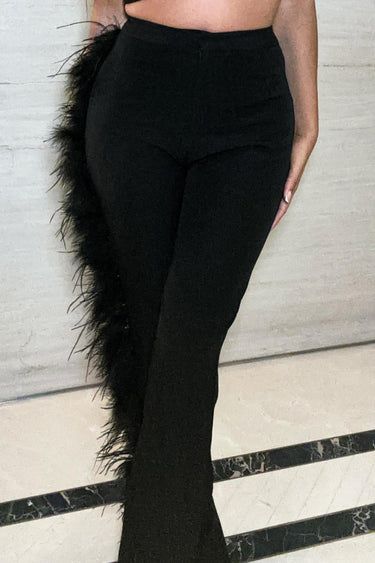 Date Night Top and Feather Pants Two-Piece Set