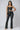 Edgy Coated Front Lace-Up Flare Jumpsuit