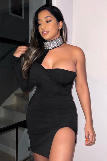 Keep It Classy Diamond Choker Mini Dress