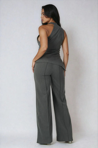 Muse High Neck Top and Pants Two-Piece Set