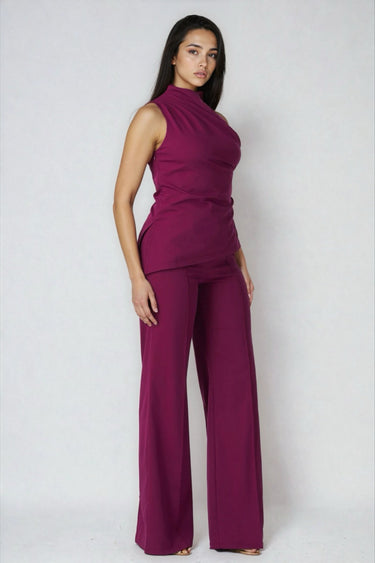 Muse High Neck Top and Pants Two-Piece Set