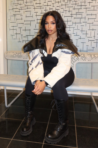 One Of A Kind Puff Sleeve Bomber Jacket
