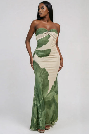 Vibes Don't Lie Mesh Print Maxi Dress