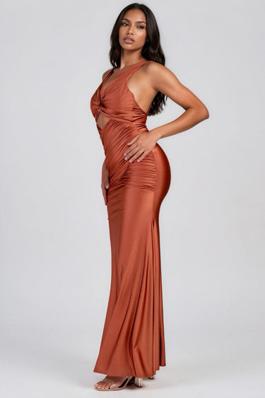 Whisper My Name Cross Twist Maxi Dress