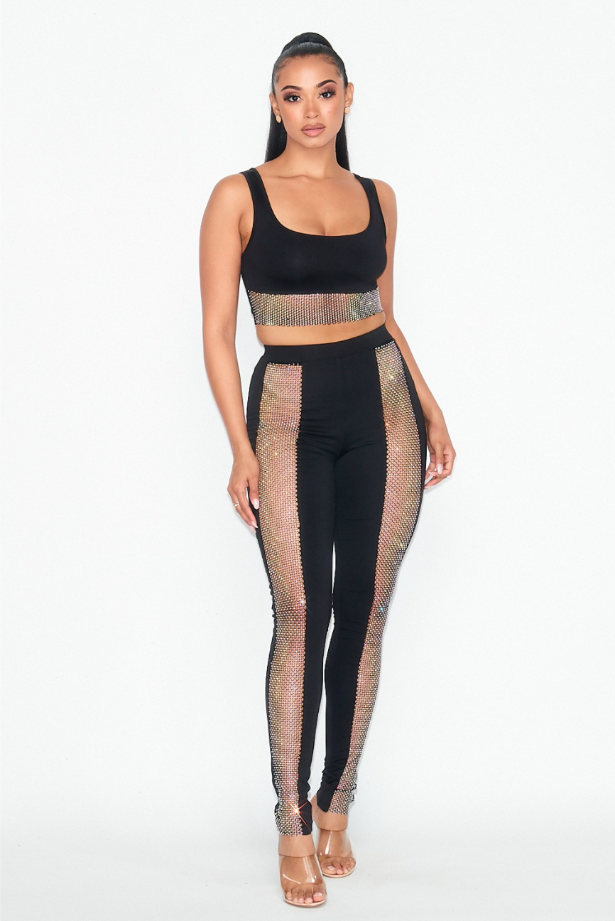 Icy wifey diamante top and legging