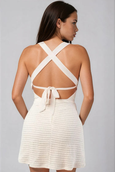Love Comes Easy Crocket Knit Mini Dress