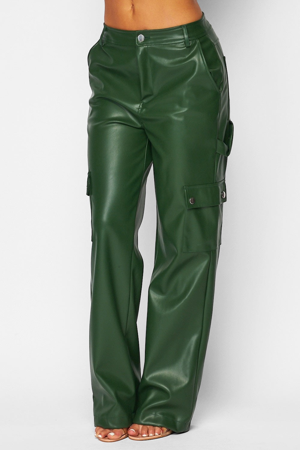 All the way up leather cargo pants
