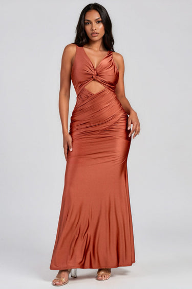 Whisper My Name Cross Twist Maxi Dress