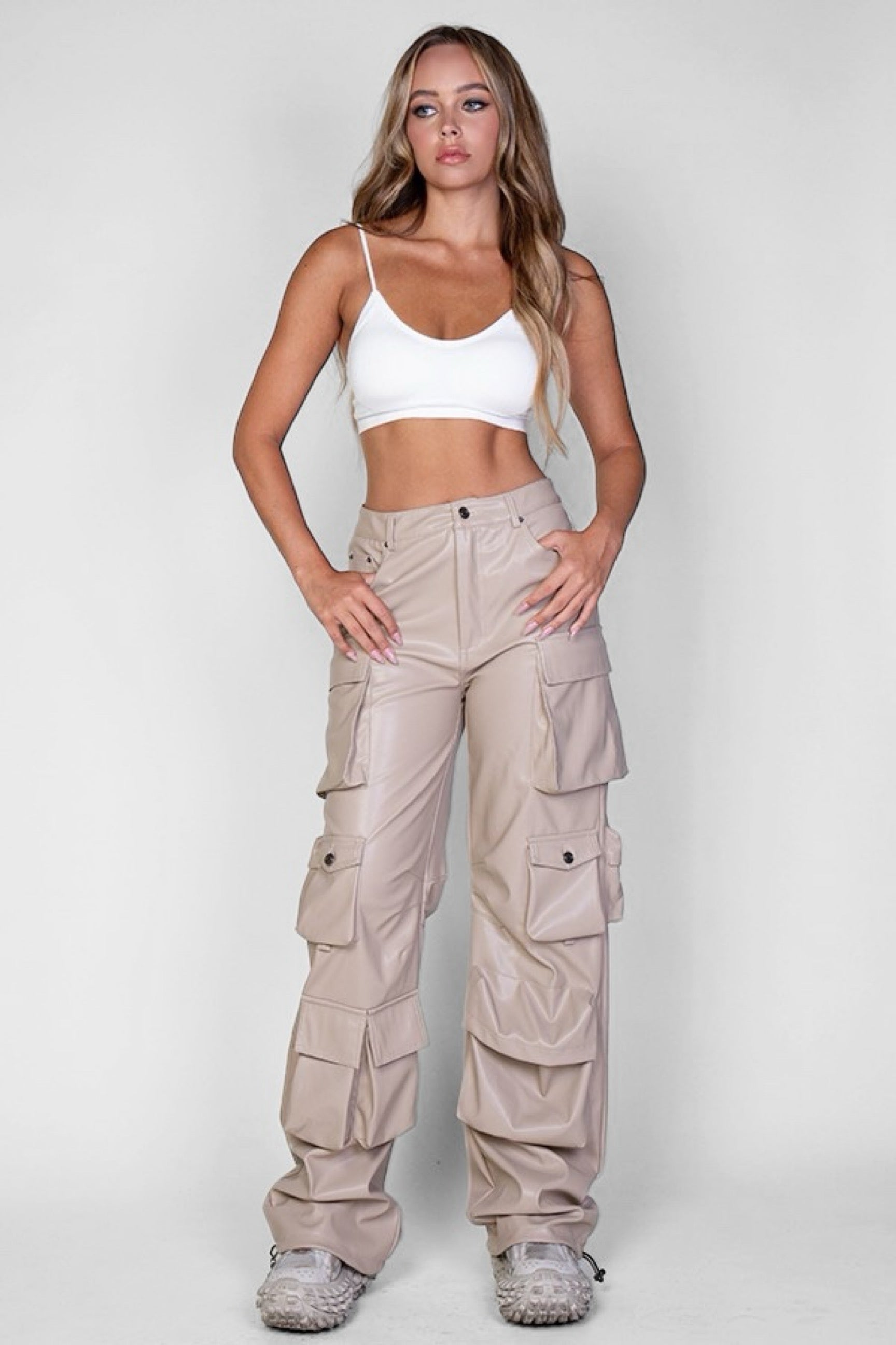 Call it like it is leather cargo pants
