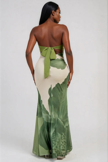 Vibes Don't Lie Mesh Print Maxi Dress
