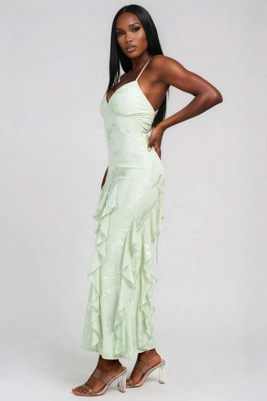 Amazing Feeling Pattern Lace Maxi Dress