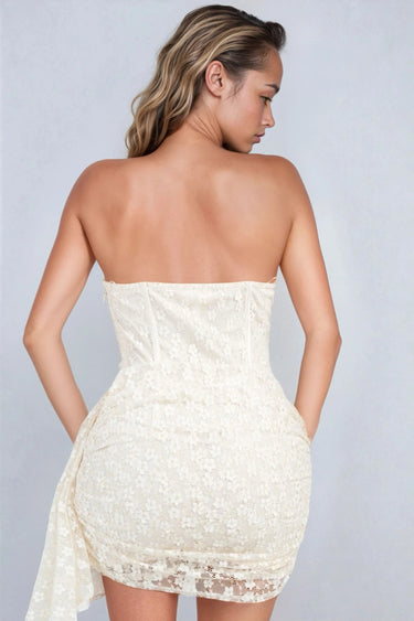 Attention Strapless Corset Lace Mini Dress