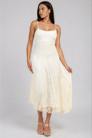 Be Your Girl Lace-Up Back Midi Dress