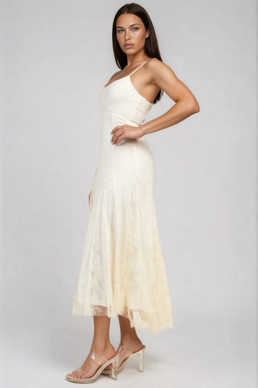 Be Your Girl Lace-Up Back Midi Dress