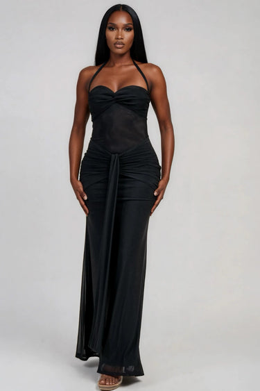 Deserve You Halter Neckline Maxi Dress