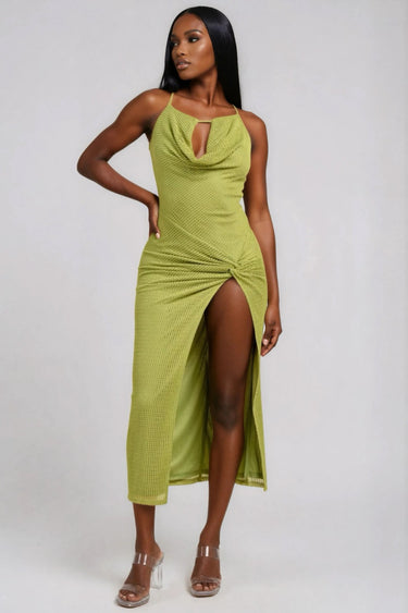 Come Back To Me Cowl Neck Midi Dress