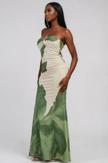 Vibes Don't Lie Mesh Print Maxi Dress