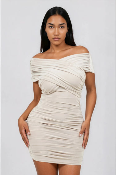 Everything Shirring Detail Mini Dress