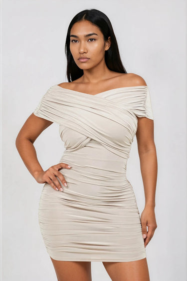 Everything Shirring Detail Mini Dress