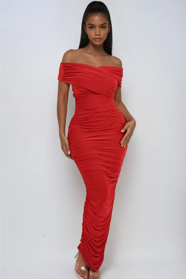 Girls Need Love Off Shoulder Maxi Dress