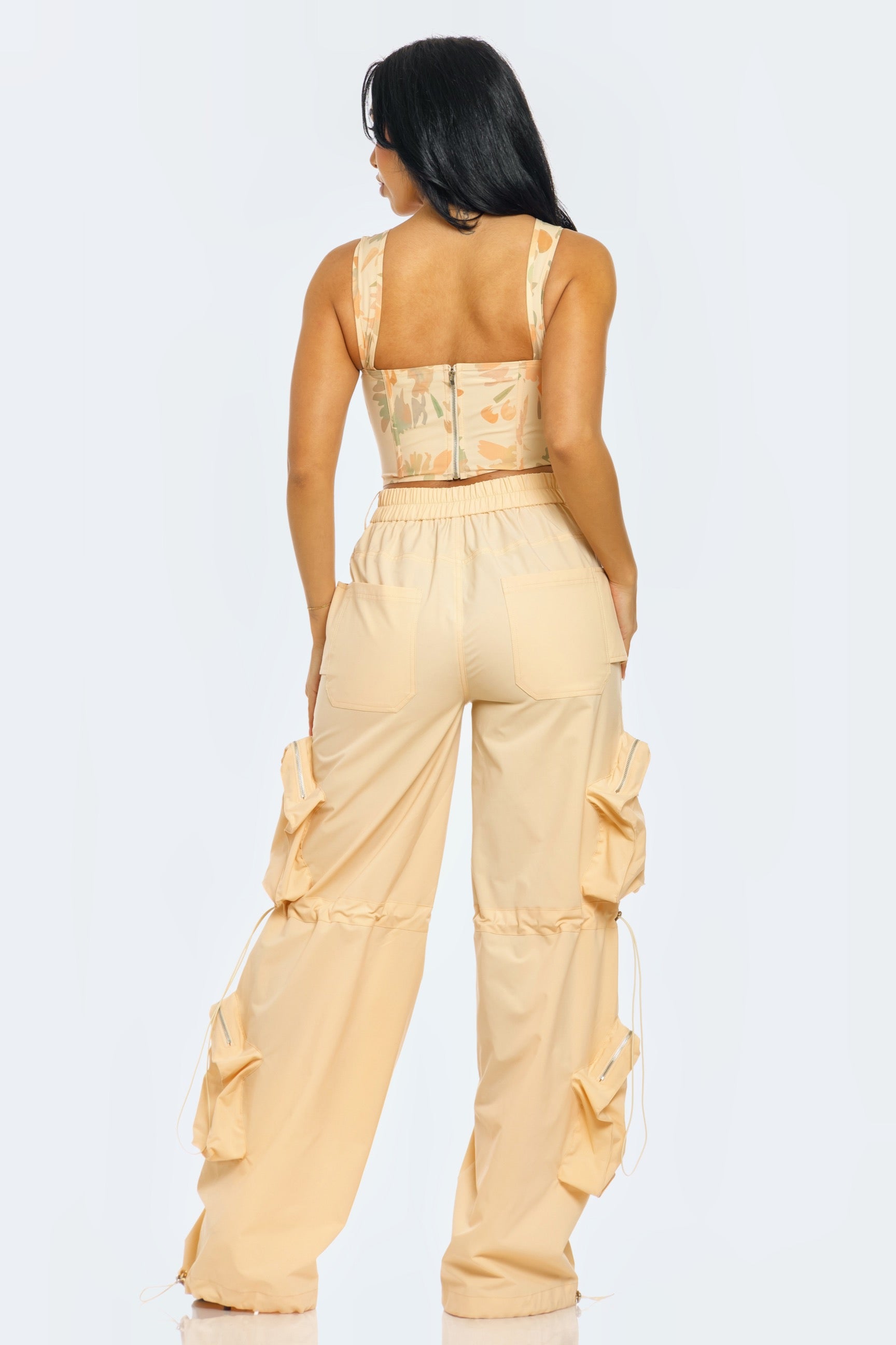 Keep up with me bloom corset top and cargo pants
