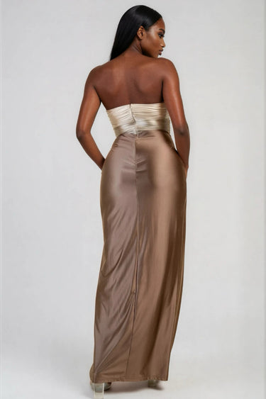 Crime To Love Contrast Waist Cut Out Maxi Dress
