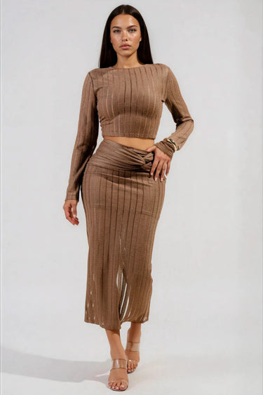 Lets talk Stripe Terry Knit Two-Piece Set