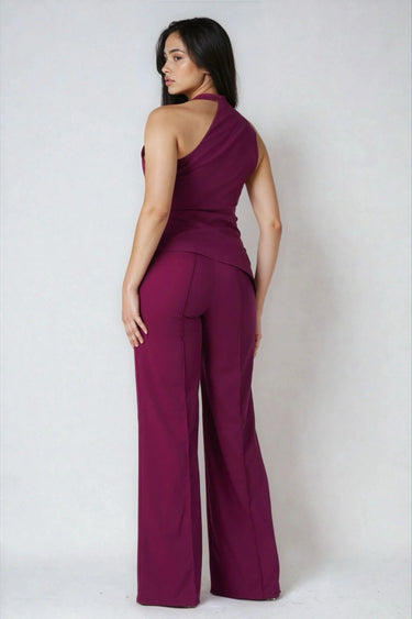 Muse High Neck Top and Pants Two-Piece Set