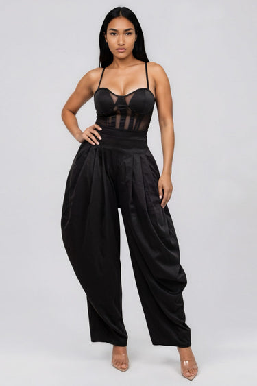 Something About You Corset Top Barrel Leg Jumpsuit